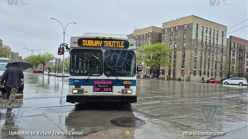 MTA New York City 558 on the 4 shuttle 
2012 NFI C40LF #558 on the 4 shuttle 
