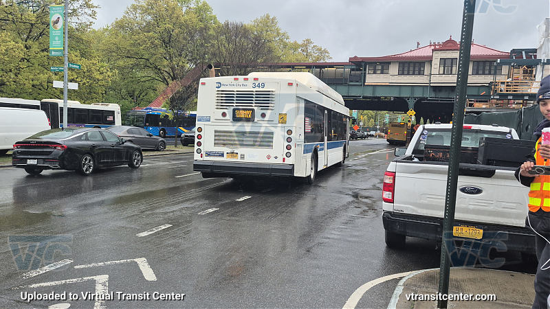 MTA New York City 349 on the 1 shuttle 
2012 NFI C40LF #349 on the 1 shuttle 
