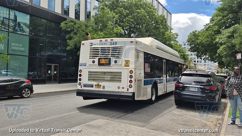 MTA New York City 349 on the T426 L shuttle 
2012 NFI C40LF #349 on the T426 L shuttle 
