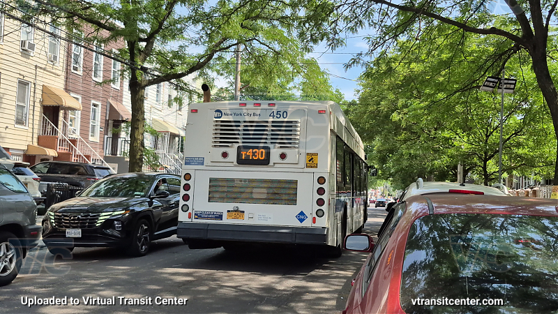 MTA New York City 450 on the T430 J shuttle 
2012 NFI C40LF #450 on the T430 J shuttle 
