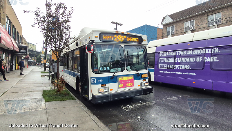 New York City Transit Bus #490 on the T453 3 shuttle 
New York City Transit Bus #490 on the T453 3 shuttle 
