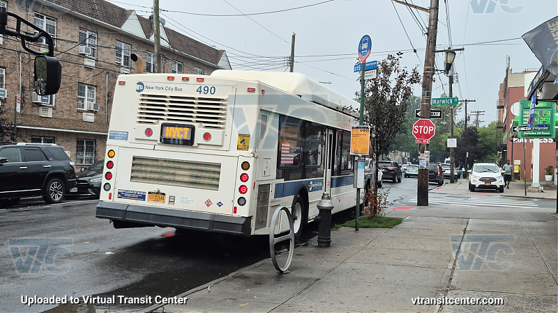 New York City Transit Bus #490 on the T453 3 shuttle 
New York City Transit Bus #490 on the T453 3 shuttle 
