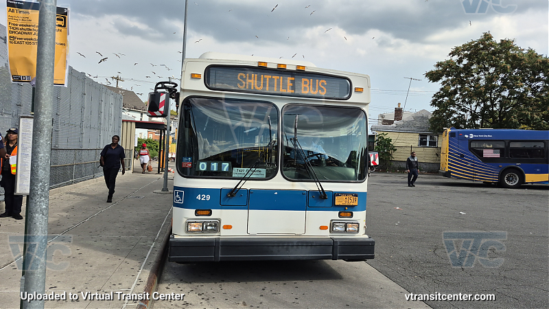 New York City Transit #429 on the T427 L shuttle 
New York City Transit #429 on the T427 L shuttle 
