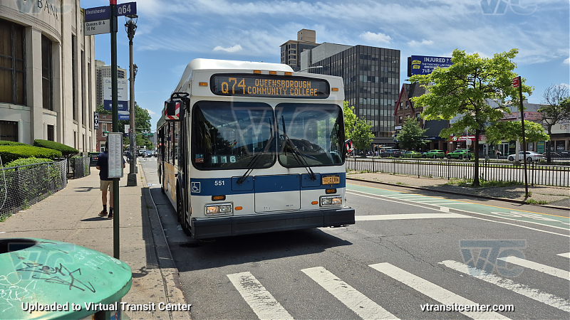 2012 NFI C40LF #551 on the Q74
2012 NFI C40LF #551 on the Q74
