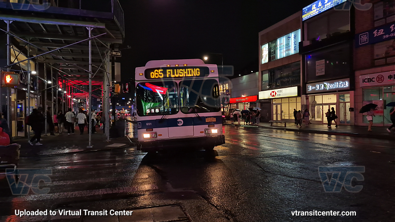 MTA New York City 651 on the Q65
2012 NFI C40LF #651 on the Q65
