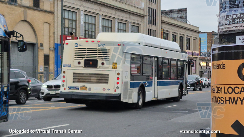 MTA New York City 507 on the Q91 Q shuttle 
Rear view
