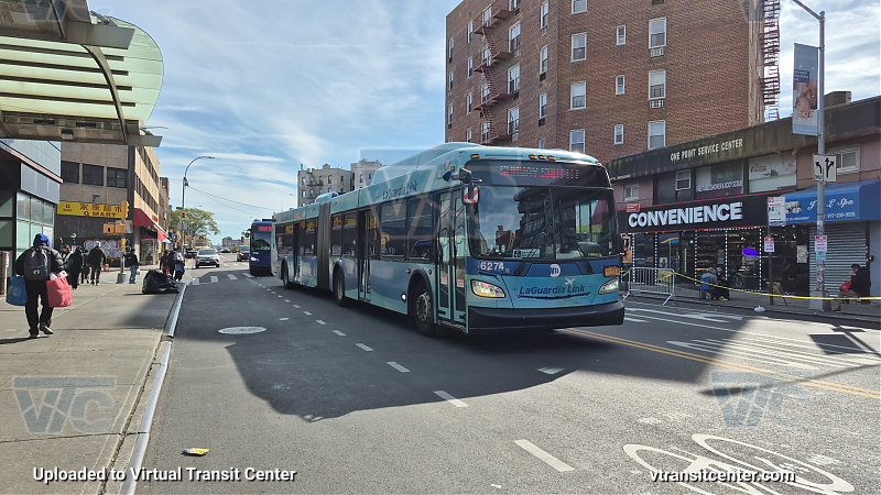MTA New York City 6274 (LGA Link) on the Q107 7 shuttle 
2020 NFI XD60 #6274 (LGA Link) on the Q107 7 shuttle 
