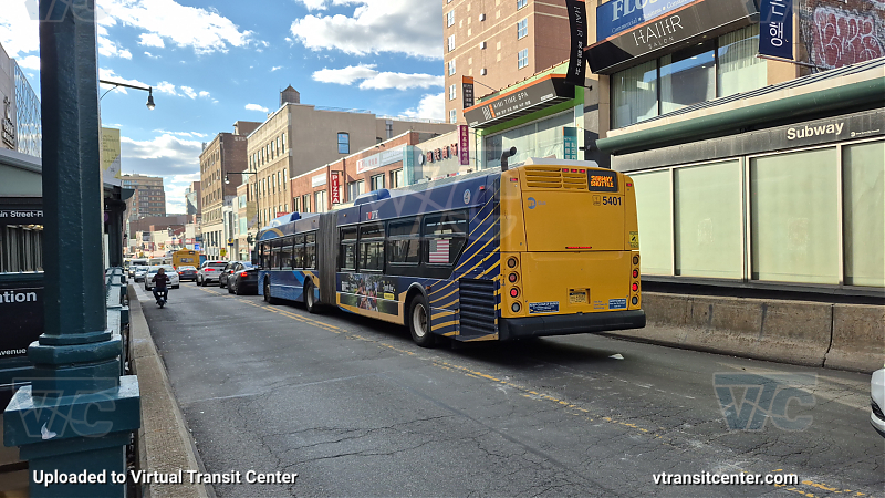 MTA New York City 5401 on the T321 7 shuttle 
2015 NFI XD60 #5401 on the T321 7 shuttle 
