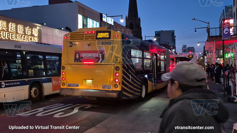 MTA New York City 6260 on the T321 7 shuttle 
2019 NFI XD60 #6260 on the T321 7 shuttle 
