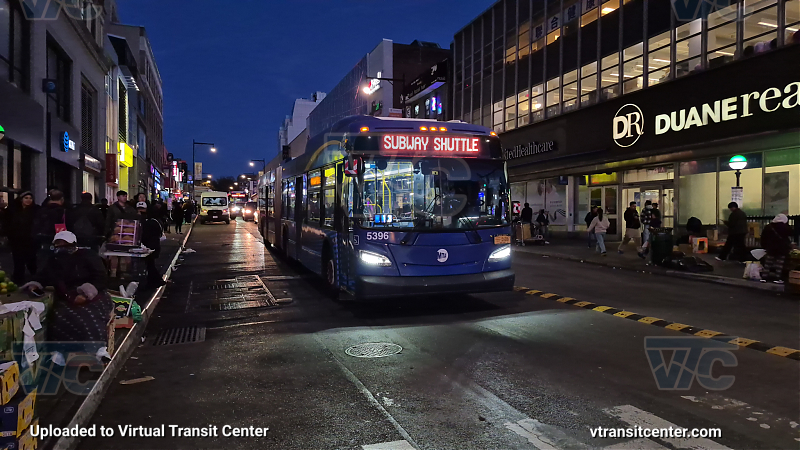 MTA New York City 5396 on the T321 7 shuttle 
2015 NFI XD60 #5396 on the T321 7 shuttle 
