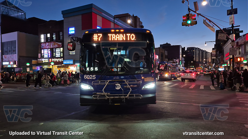 MTA New York City 6025 on the T321 7 shuttle 
2017 NFI XD60 #6025 on the T321 7 shuttle 
