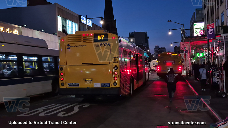 MTA New York City 6025 on the T321 7 shuttle 
2017 NFI XD60 #6025 on the T321 7 shuttle 

