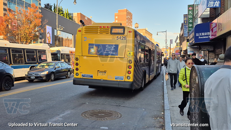 MTA New York City 5426 on the T321 7 shuttle 
2015 NFI XD60 #5426 on the T321 7 shuttle 
