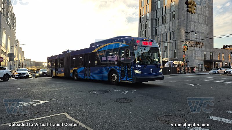 MTA New York City 5396 on the T321 7 shuttle 
2015 NFI XD60 #5396 on the T321 7 shuttle 
