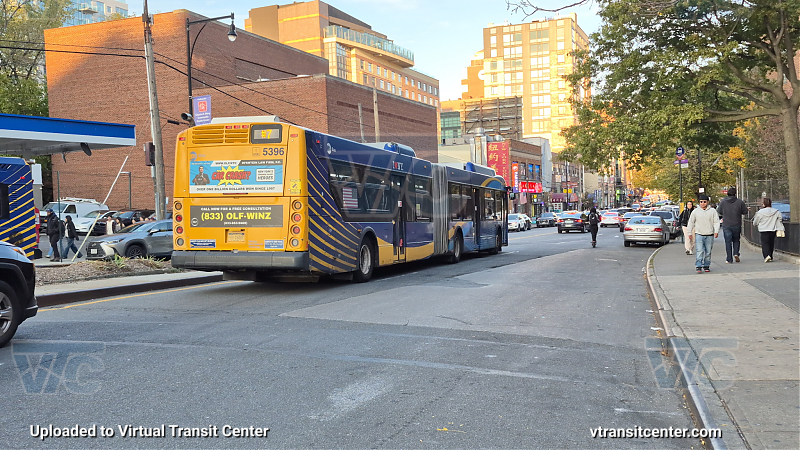 MTA New York City 5396 on the T321 7 shuttle 
2015 NFI XD60 #5396 on the T321 7 shuttle 
