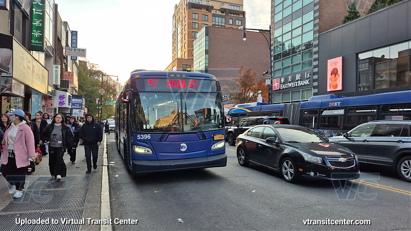 MTA New York City 5396 on the T321 7 shuttle 
2015 NFI XD60 #5396 on the T321 7 shuttle 
