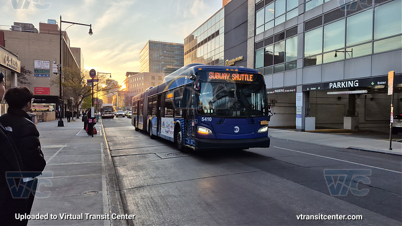MTA New York City 5410 on the T321 7 shuttle 
2015 NFI XD60 #5410 on the T321 7 shuttle 
