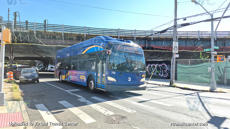 New York City Transit Bus #702 on the T113 5 shuttle 
New York City Transit Bus #702 on the T113 5 shuttle 
