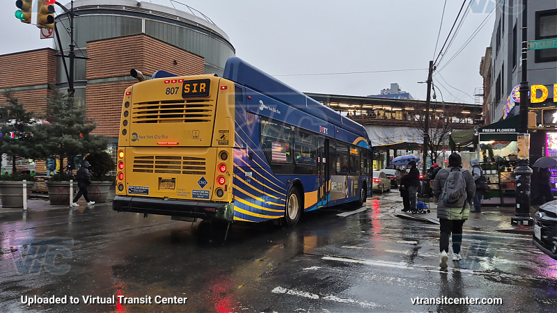 New York City Transit Bus #807 on the L shuttle
Signed to SIR to St. George 
