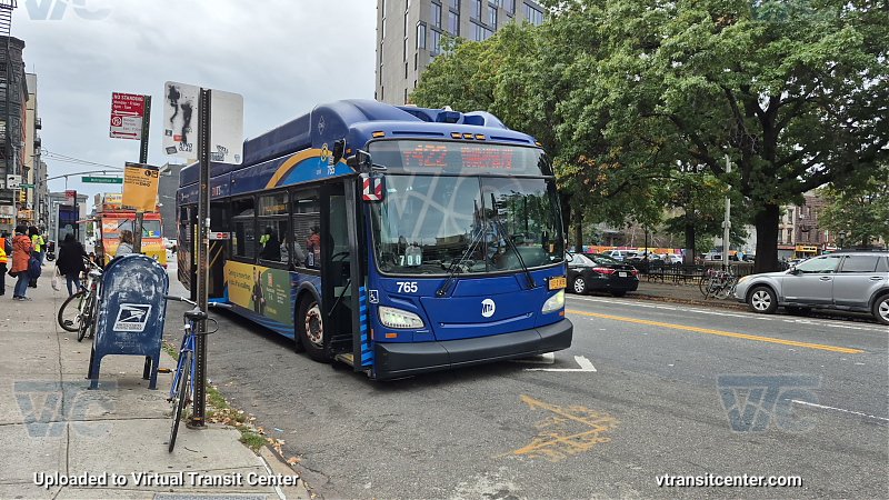 New York City Transit #765 on the T422 L shuttle 
New York City Transit #765 on the T422 L shuttle 
