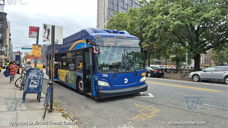 New York City Transit #765 on the T422 L shuttle 
New York City Transit #765 on the T422 L shuttle 
