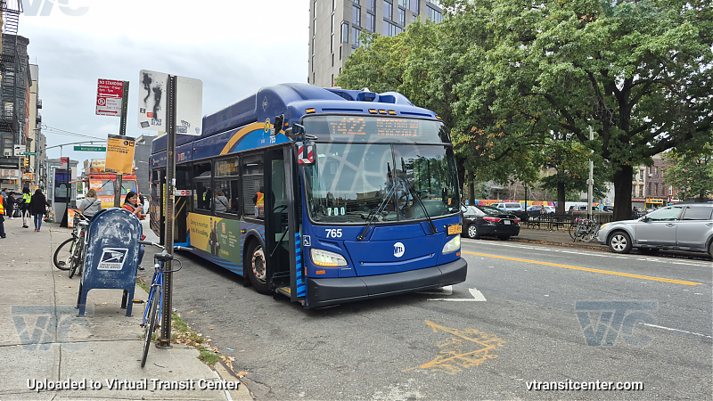 New York City Transit #765 on the T422 L shuttle 
New York City Transit #765 on the T422 L shuttle 
