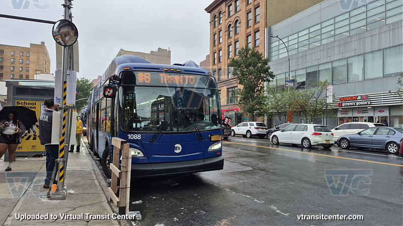 MTA New York City Transit #1088 on the T102 6 shuttle 
MTA New York City Transit #1088 on the T102 6 shuttle 
