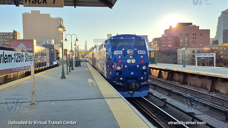 Metro-North Railroad 216
Veteran's Heritage Diesel at Harlem-125 St
