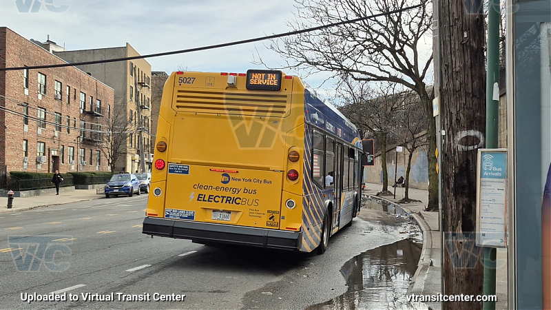 MTA New York City 5027 on the 2 shuttle 
2024 Nova LFS #5027 on the 2 shuttle 
