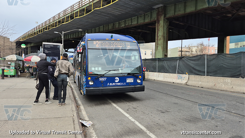 MTA New York City 5027 on the 2 shuttle 
2024 Nova LFS #5027 on the 2 shuttle 
