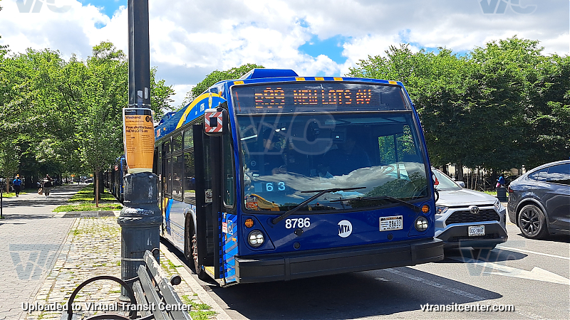 New York City Bus #8786 on the B99 3 shuttle 
2022 Nova LFS #8786 on the B99 3 shuttle 
