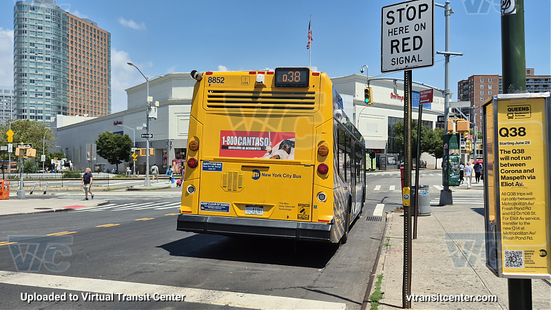 New York City Transit Bus #8852 on the Q38
New York City Transit Bus #8852 on the Q38
