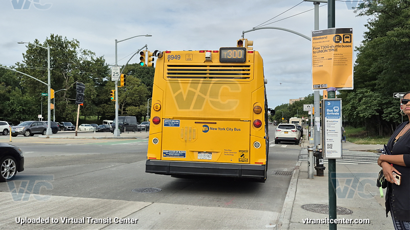 New York City Transit Bus #8949 on the T300 E shuttle
New York City Transit Bus #8949 on the T300 E shuttle
