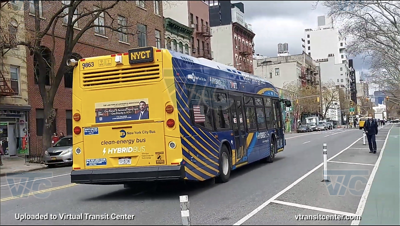 MTA New York City 9863 on the D shuttle 
Rear view
