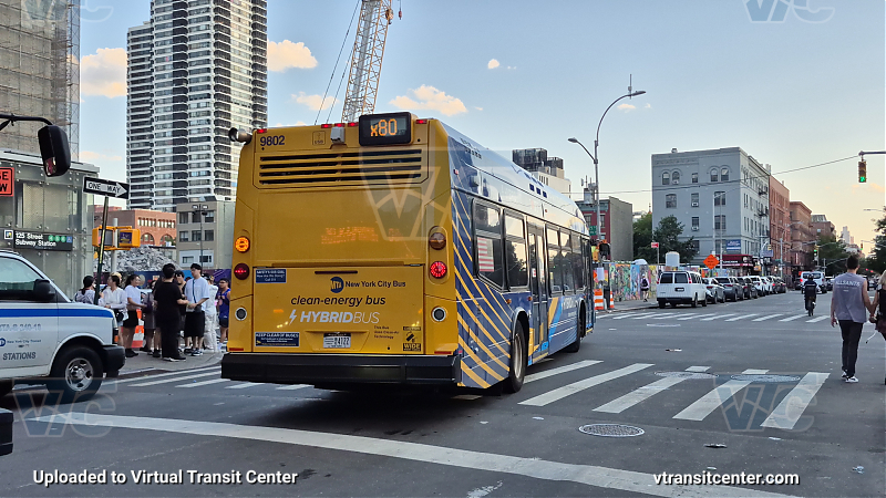 New York City Transit Bus #9802 on the X80
With Let's Go Knicks P/R code
