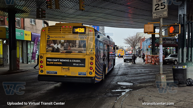 7592 on T426 L train shuttle 
T426 L shuttle to Broadway Junction 

