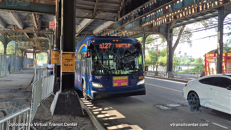 New York City Transit Bus #7657 on the Q127 Dragon Boat Festival Shuttle 
New York City Transit Bus #7657 on the Q127 Dragon Boat Festival Shuttle 
