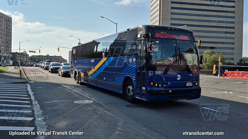 MTA New York City 1531 on the QM21
2021 Prevost X3-45 #1531 on the QM21
