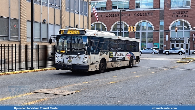 NJ Transit 5720 on Route 87
87 to Hoboken-Path via Journal Square
NABI 416.15
Journal Square Transportation Center, Journal Square, NJ
