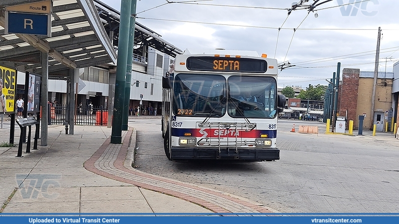 SEPTA 8317 on route R
Route R to Frankford Transit Center
New Flyer DE40LF
