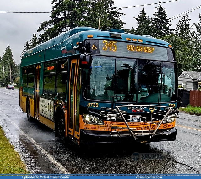 King County Metro 2014 New Flyer XDE35 3735
Route 345 Northbound at Meridian and 130th
