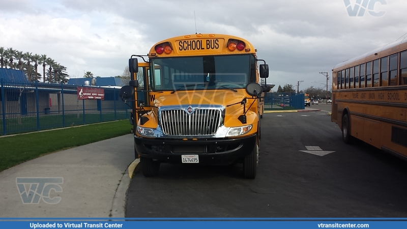 Tulare Joint Union High school district IC CE300
I was SHOCKED to see these. They entered service in 2016, these are rare because all of our buses in the area are rear engine models. The hoods were all yellow, until they swapped them for the International hoods which look better. They are powered by Cummins ISC? and have Allison.
