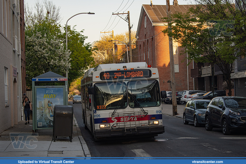 SEPTA 8126 on Route 40
Heading westbound on Lombard Street, Conshohocken-Monument bound 4/12/2023
Keywords: SEPTA / New Flyer DE40LF