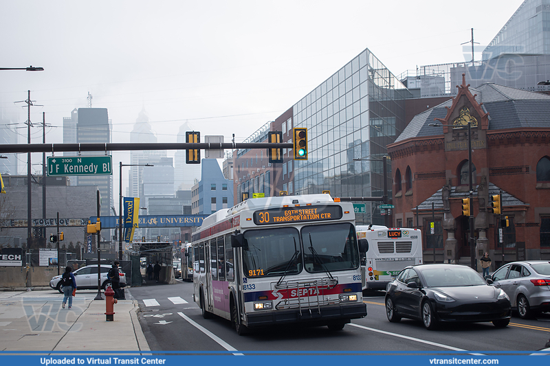 SEPTA 8133 on Route 30
On Market Street at JFK Blvd, 69th Street TC bound 2/23/2023
Keywords: SEPTA / New Flyer DE40LF