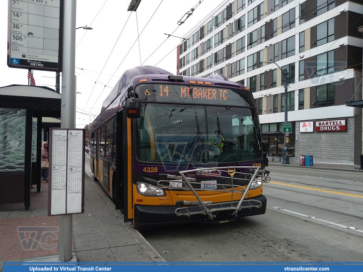 King County Metro 4328 on rt 14 to Mt. Baker TC
Keywords: King County Metro;New Flyer XT40