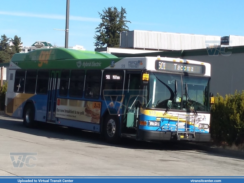 Gillig Low Floor Hybird 519 on rt 501 to Tacoma
