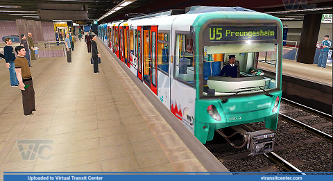 U5 Wagen at Konstablerwache on line U5
I did not drive the full route on U5 in Trainz, but you can in Trains Simulator
