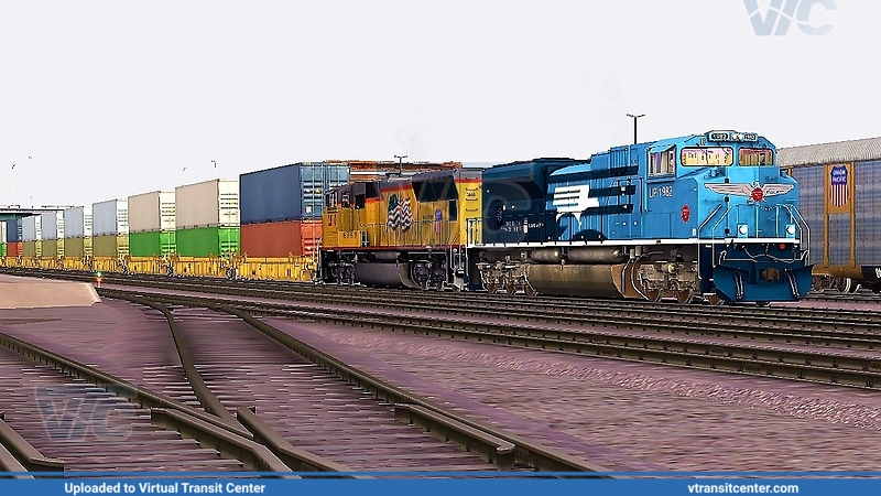 UP 1982 leads a Intermodal at San Bernardino Station
