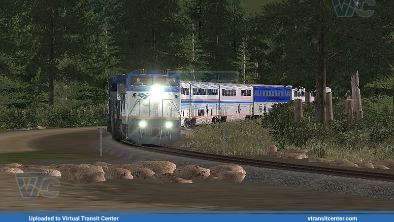 Amtrak Empire Builder with a Pacific Surfliner car
