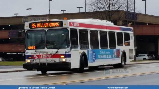 SEPTA 8087 in Route 95 service from Gulph Mills to Willow Grove.
